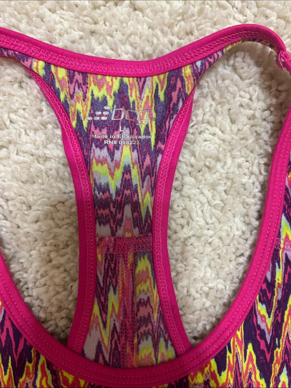 bcg Pink Multicolor Racerback Tank Top - Picture 2 of 3